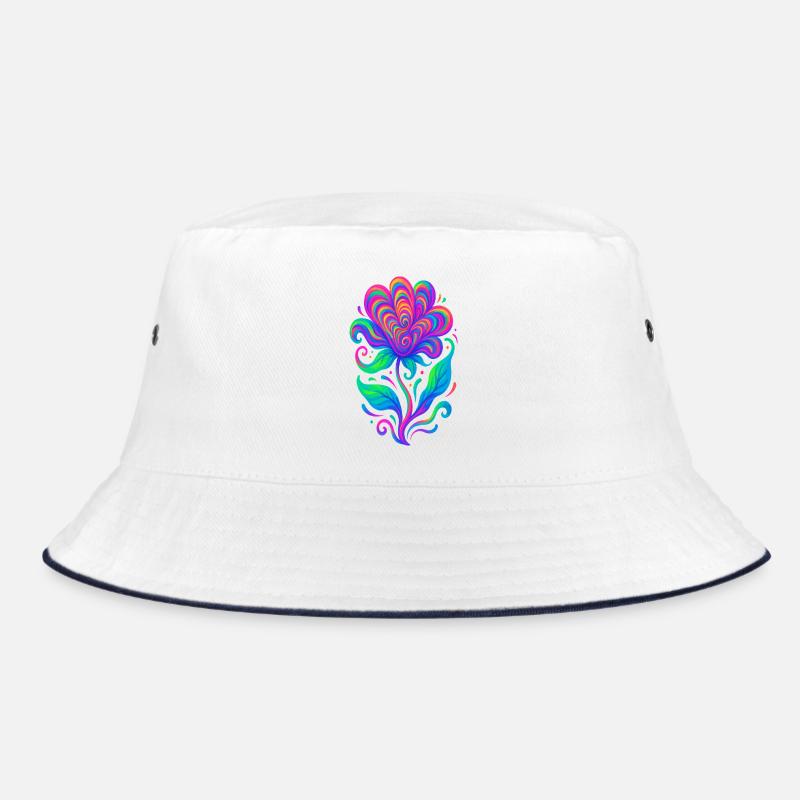 Lebendige Regenbogen-Herzblume Bucket Hat
