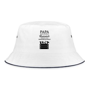 Papa du bist nicht nur der Hammer - Bucket Hat - Weiß/Navy - Vorne