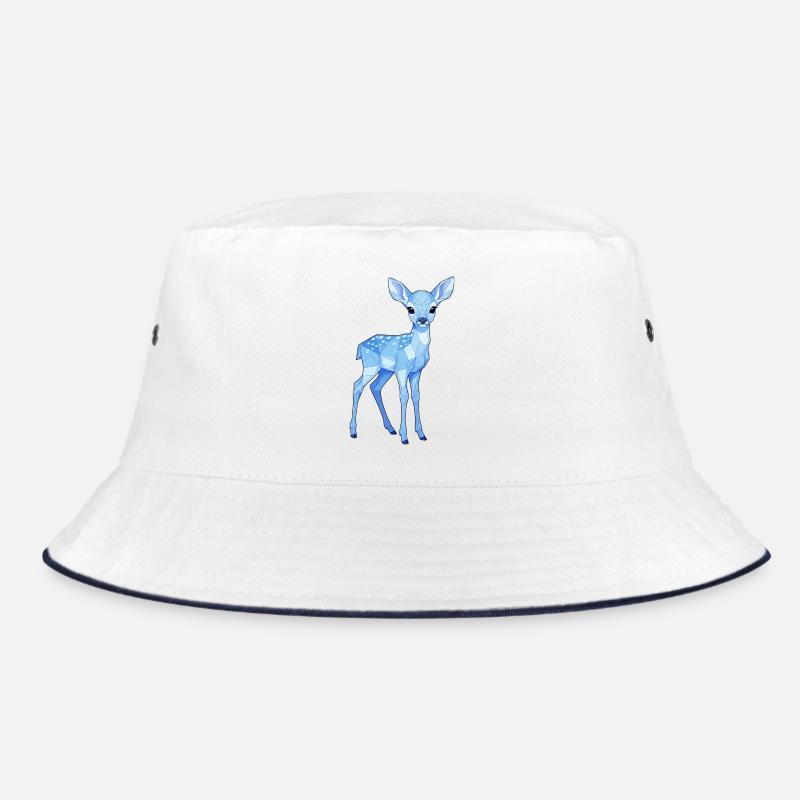 Geometrischer Blauer Hirsch Bucket Hat
