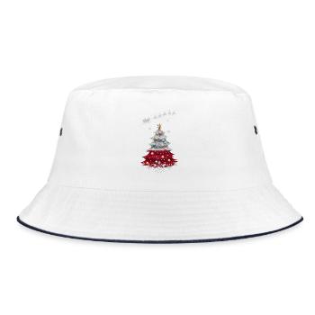 Christmas tree with Poland flag - Bucket Hat - white/navy - Front