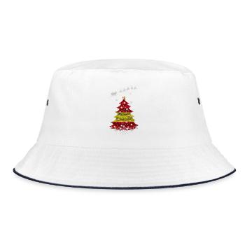 Christmas tree with Spain flag - Bucket Hat - white/navy - Front