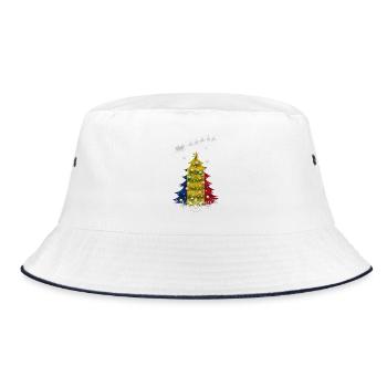 Christmas tree with Romania flag - Bucket Hat - white/navy - Front