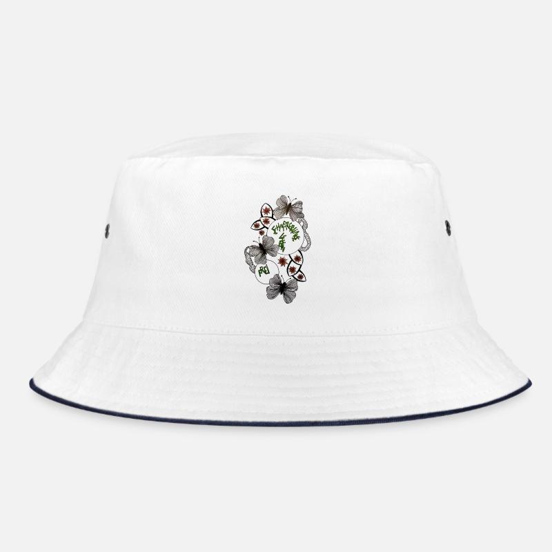 Hand Drawn Butterfly Floral Pattern Bucket Hat
