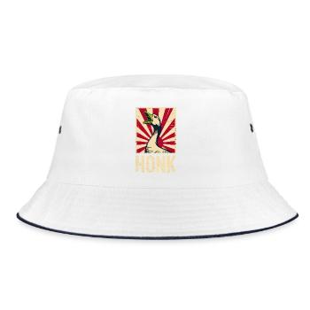 Honk - Funny Goose Propaganda Poster - Bucket Hat - white/navy - Front