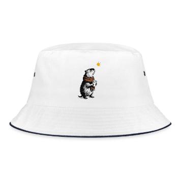 Capybara Winter Vibes - Bucket Hat - Weiß/Navy - Vorne