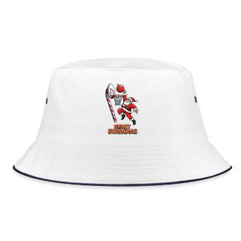 Merry Swishmas Santa Dunk Basketball - Bucket Hat - Weiß/Navy - Vorne