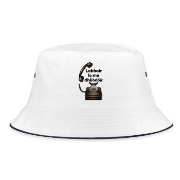 Sprechen Sie mit meinem Anwalt Design - Bucket Hat - Weiß/Navy - Vorne
