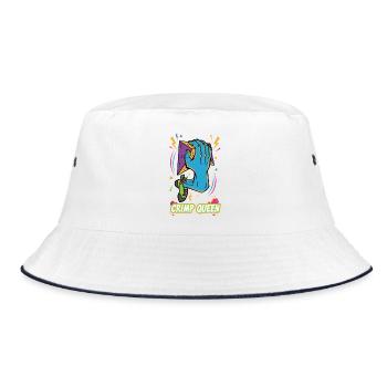 Crimp Queen Kletter-Boulder-Spaß - Bucket Hat - Weiß/Navy - Vorne