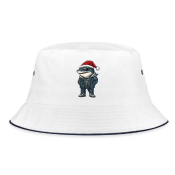 Hai Weihnachten Winter - Bucket Hat - Weiß/Navy - Vorne