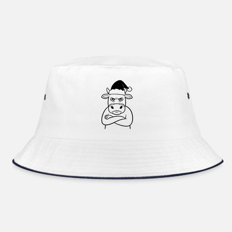 Funny Grumpy Cow for Christmas Bucket Hat