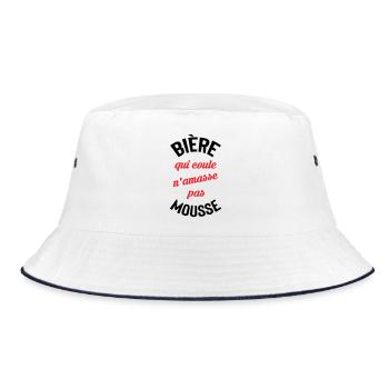 Rolling Beer bildet keinen Schaum - Bucket Hat - Weiß/Navy - Vorne