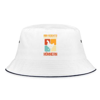 chickens chicken farmer farmer chicken - Bucket Hat - white/navy - Front