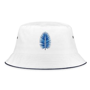 Feuille de palmier géométrique bleue - Bob - blanc/marine - Devant