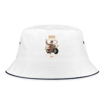 Silvester 2025 Survivor Silvester 2026 - Bucket Hat - Weiß/Navy - Vorne