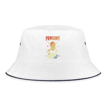 Funny fencing father - Bucket Hat - white/navy - Front