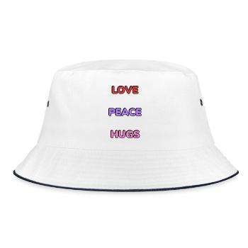 Love Peace Hugs  - Bucket Hat - white/navy - Front