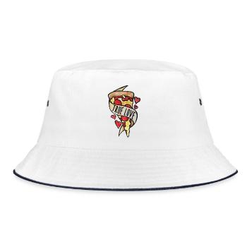 True Love Pizza Hearts - Bucket Hat - white/navy - Front