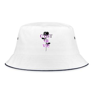 C'est La Vie mood vibe - Bucket Hat - white/navy - Front