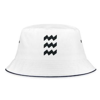Eindhoven Vibes embroidery look black (printed) - Bucket Hat - white/navy - Front