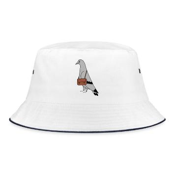 Pigeon with Bag – Illustration minimaliste urbaine - Bob - blanc/marine - Devant