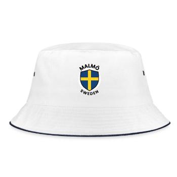 Swedish Flag Shield Design - Bucket Hat - white/navy - Front