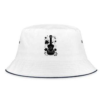 Ukulele Sketch - Bucket Hat - white/navy - Front