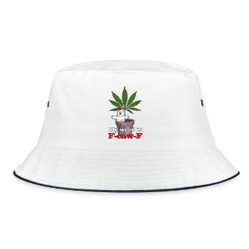 My weed is F-caw-F - Bucket Hat - white/navy - Front