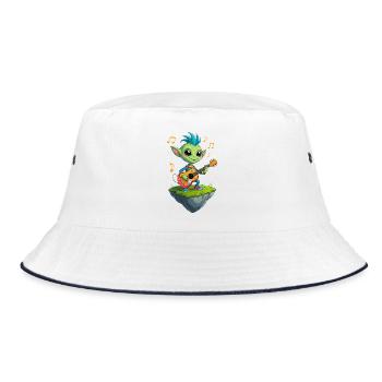 Green Goblin with Guitar - Bucket Hat - white/navy - Front