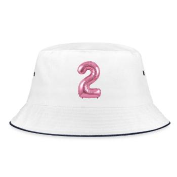 2nd Birthday Shirt, helium balloon - Bucket Hat - white/navy - Front