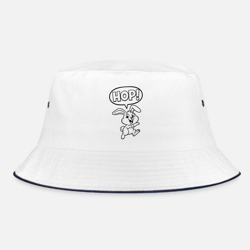 HOP! Bunny Jumping Outline Comic Bucket Hat