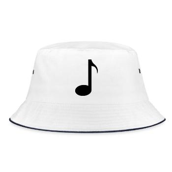 Music note - Bucket Hat - white/navy - Front