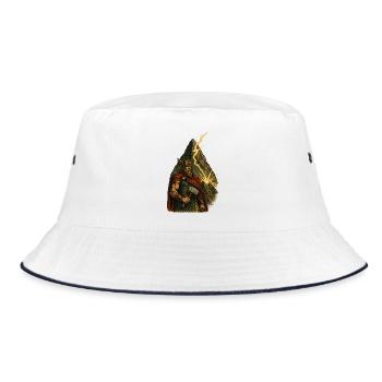 Nordischer Heldenhammer Thor - Bucket Hat - Weiß/Navy - Vorne