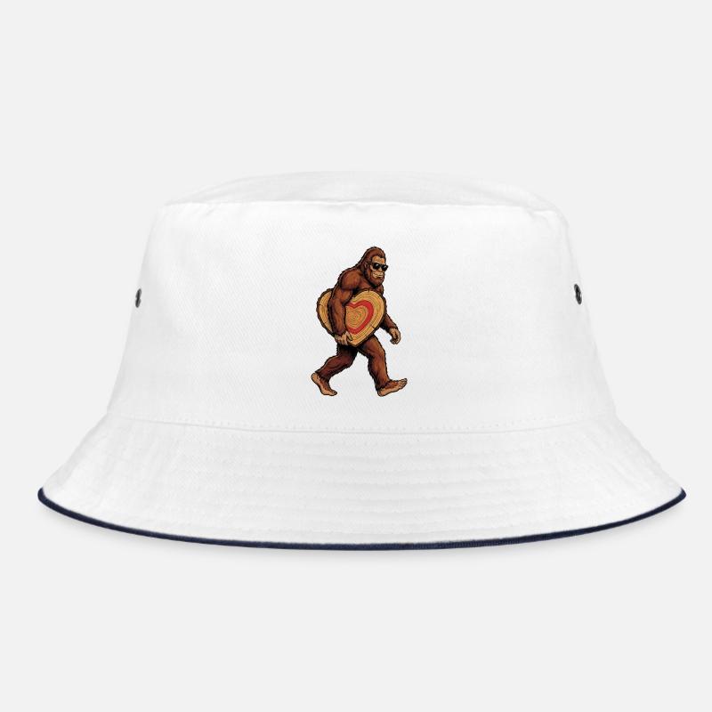 Sasquatch mit Holzherz Bucket Hat