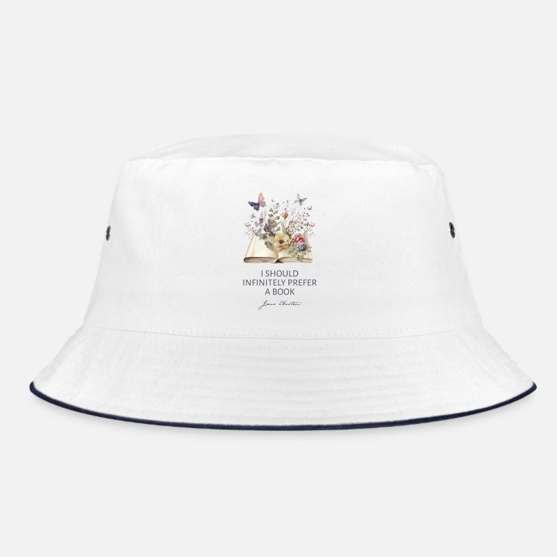 I Should Infinitely Prefer A Book II - Jane Austen - Bucket Hat - white/navy