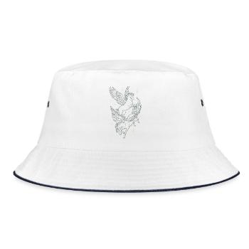Zwei himmlische Pegasus in Sternen - Bucket Hat - Weiß/Navy - Vorne