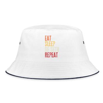 Eat Sleep Be Seth Repeat Retro Name - Bucket Hat - white/navy - Front