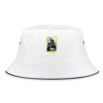 Gorilla Two Tone – Street Art Graffiti Graphic - Bucket Hat - white/navy - Front