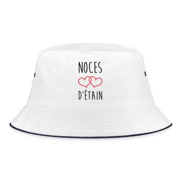 Pewter Wedding 10 Years Wedding - Bucket Hat - white/navy - Front