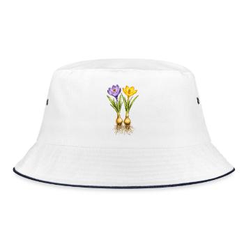 Crocus jaunes et violets avec des oignons - Bob - blanc/marine - Devant