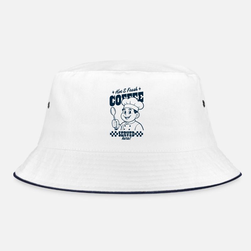 Kaffee Chef Serviert Hier Bucket Hat