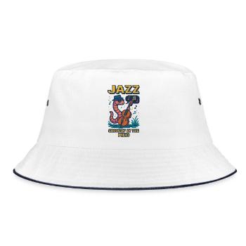 Jazz-Groovin' im Schlamm - Bucket Hat - Weiß/Navy - Vorne