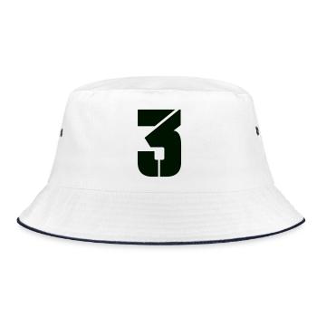 3 - Bucket Hat - Weiß/Navy - Vorne