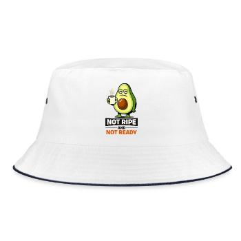 Avocado Meme: Not Ripe Not Ready - Bucket Hat - white/navy - Front