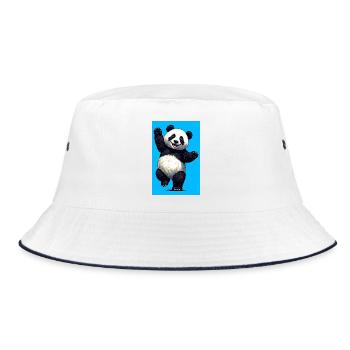 panda - Bucket Hat - white/navy - Front