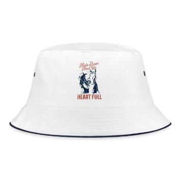 Equestrian sports - Heels down, head up, heart full. - Bucket Hat - white/navy - Front