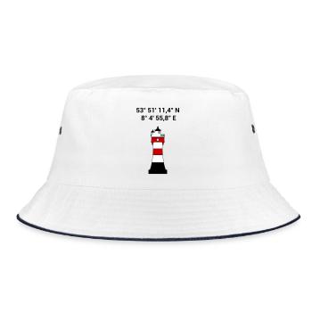 Red Sand Lighthouse - Sailing - Skipper - Maritime - Bucket Hat - white/navy - Front