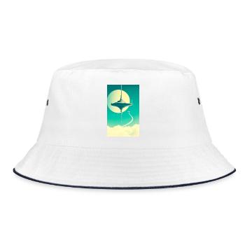 Cities Begin to Float Above the Clouds - Bucket Hat - white/navy - Front