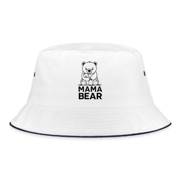 Mama bear - Bucket Hat - white/navy - Front