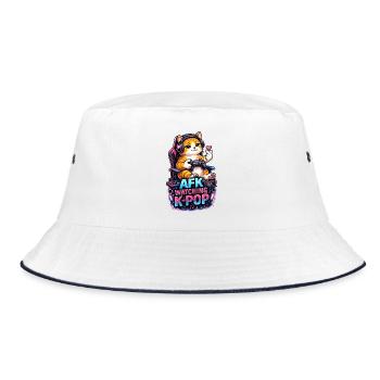 AFK en regardant K Pop - Bob - blanc/marine - Devant