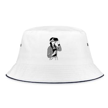 VR Gamer - Bucket Hat - Weiß/Navy - Vorne